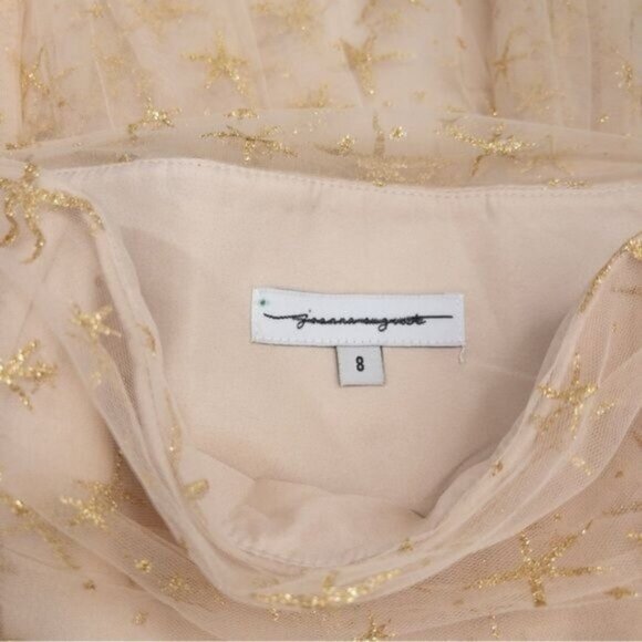 NWT BHLDN x Joanna August Brenda Star Strapless Midi Dress 8 Gold Bridal Tulle - Picture 8 of 14